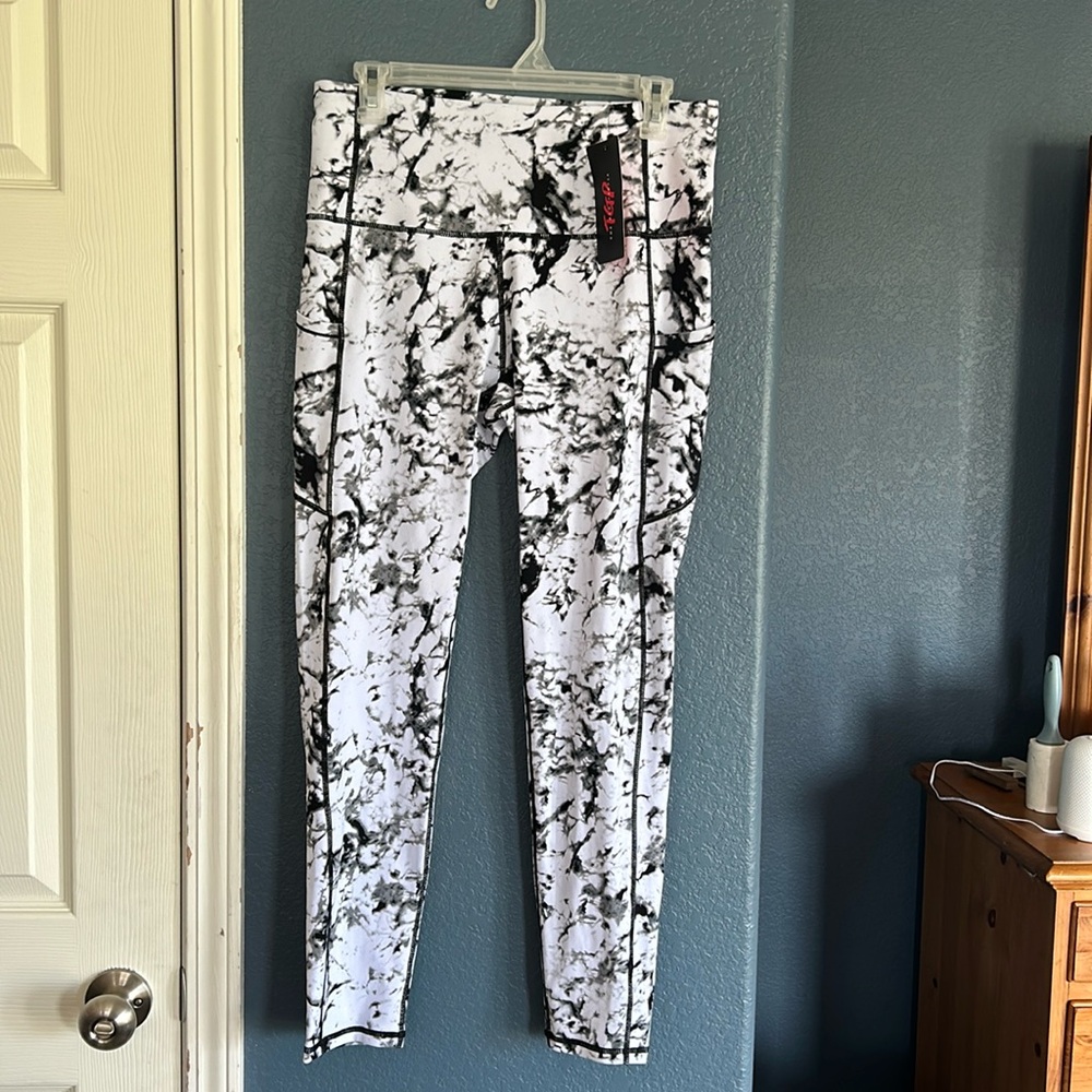 White and black leggings